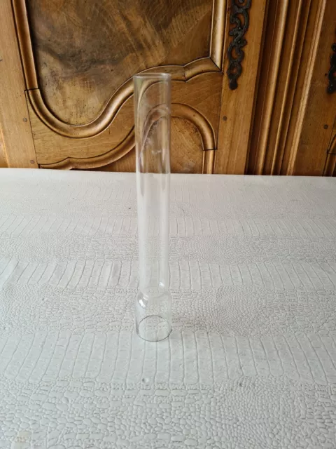 Verre De Lampe A Pétrole Droit 26.3 cm - Diamètre 3.9 - 2.9 cm 10" A Col Cristal