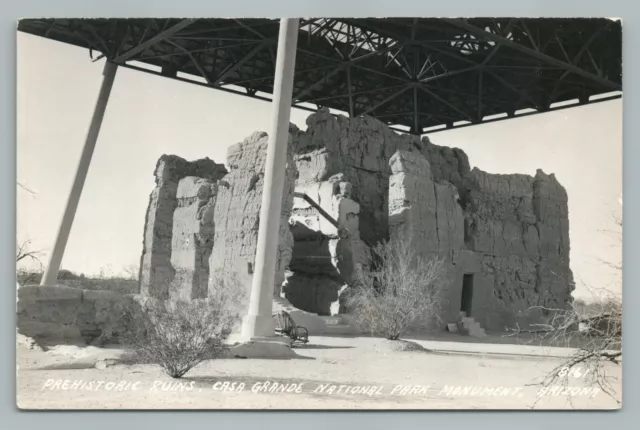 Prehistoric Ruins—Casa Grande National Park RPPC Arizona Vintage Adobe Photo 40s