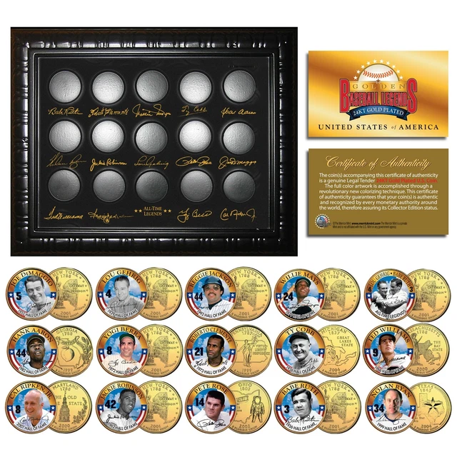 thumbnail image 2 of Yankees Legends 24K Gold Plated NY State Quarters - 7-Coin Set With Bonus Babe Ruth 2 of 3