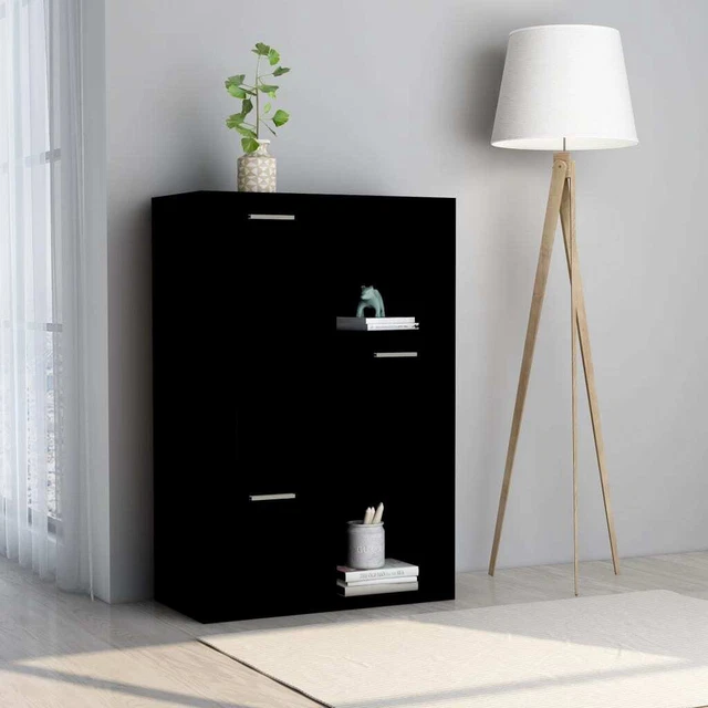 Vidaxl Armadietto Nero 60x29,5x90 cm in Truciolato