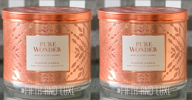 2 Pack~Bath & and Body Works PURE WONDER~3 Wick Candle~14.5 oz~Please Read 2 Pack~Bath & and Body Works PURE WONDER~3 Wick Candle~14.5 oz~Please Read
