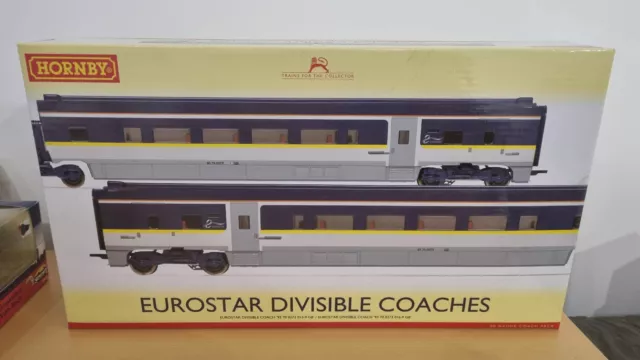 Hornby R4580 Eurostar Class 373 1st Class Divisible Centre Saloons Coach Pack OO