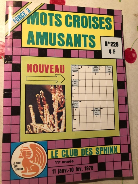 revue  mots croises  amusants  force 3  n° 229   non fait de 1978 club sphinx