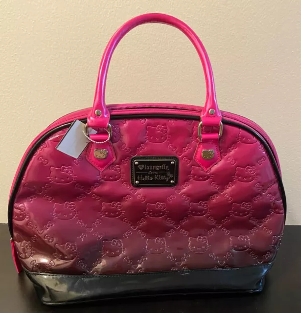 Loungefly Loves HELLO KITTY Speedy Satchel Handbag Patent Leather Pearl  Women's