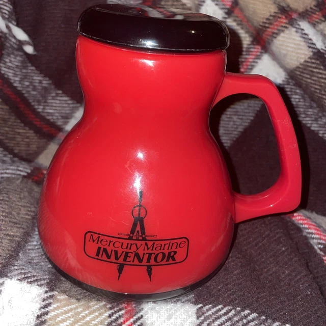 VINTAGE MERCURY MARINE Inventor No Spill Coffee Mug Plastic Lid 11.99