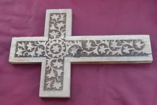 Handcrafted Wooden Cross For Wall Hanging.