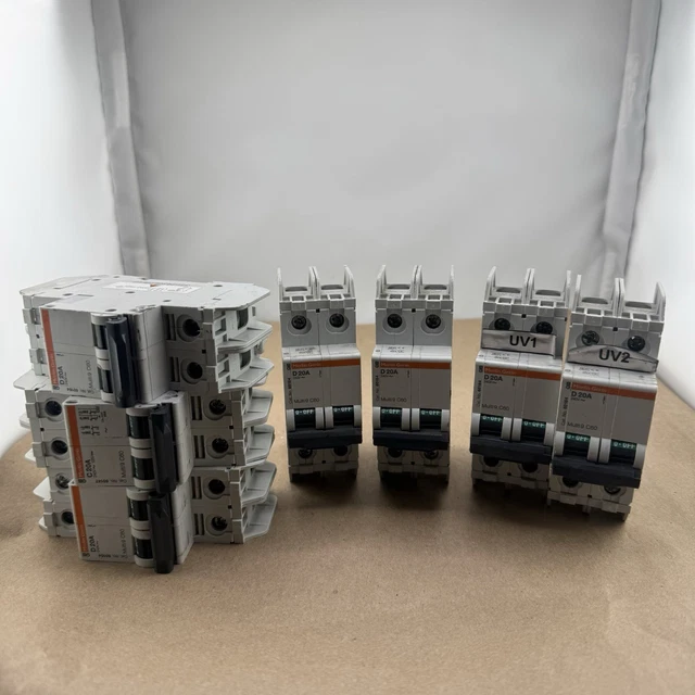 Lot Of 6 MERLIN GERIN 60180 C 20A MULTI 9 C60 3-POLE 20-AMP 240V CIRCUIT BREAKER Lot Of 6 MERLIN GERIN 60180 C 20A MULTI 9 C60 3-POLE 20-AMP 240V CIRCUIT BREAKER