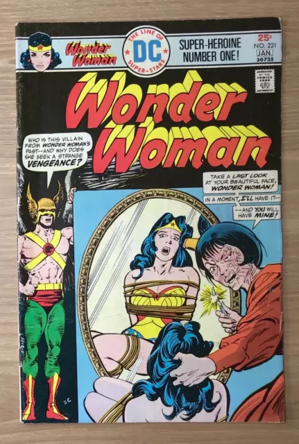 Wonder Woman #221 DC Comics Bronze Age Amazon Hawkman g/vg