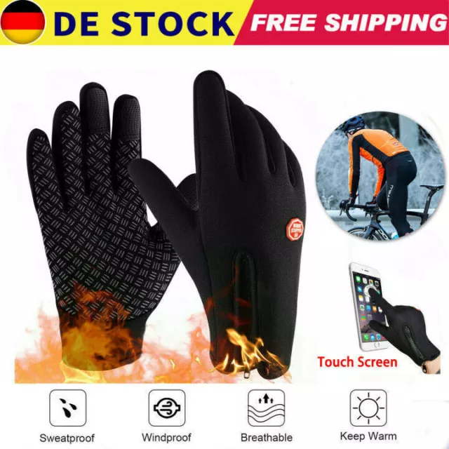 Fahrradhandschuhe Damen Herren Winter Warm Handschuhe Touchscreen Wasserdicht