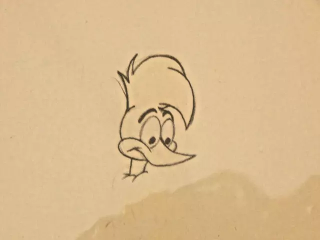 VINTAGE Woody Woodpecker Head Production Animation Cel Inked Drawing Lantz 1970s