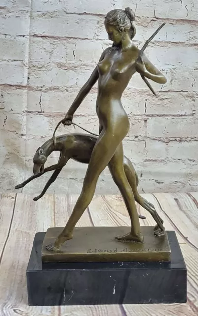 Hautfarben Kunst Deko Bronze Statue Original Mit Diana Die Jägerin Hunde Artwork