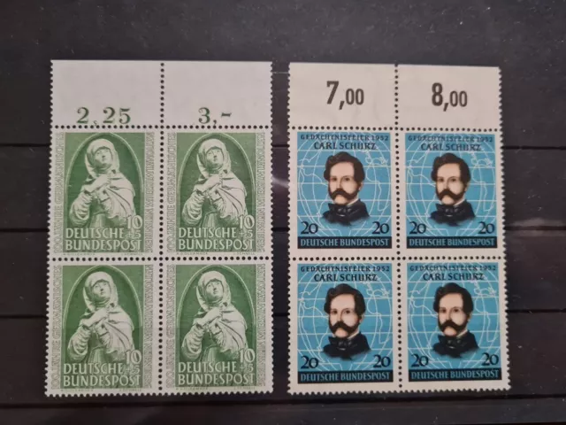 Bund-OR Viererblocks Mi.151+155 postfrisch