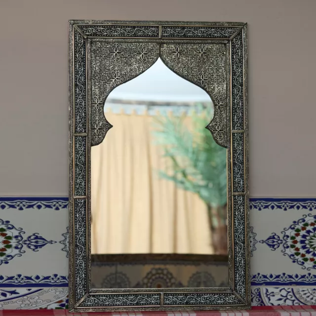 Spiegel Handgefertigter Orientalischer Metall-Wandspiegel „Side“deko