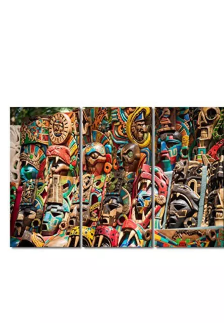 Tumovo Aztec Wall Art 3 Piece Mexican Motif
