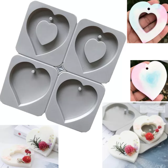 Heart Cake Jelly Soap Mold Chocolate Baking Plaster Mould Clay Wax Ice Cube Tray