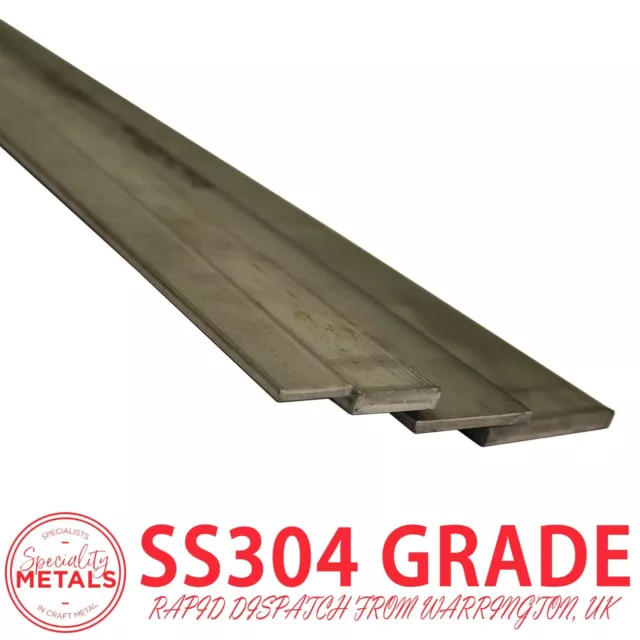 304 Stainless Steel Flat Bar 20mm x 3mm to 50mm x 6mm Strip Multiple Sizes UK