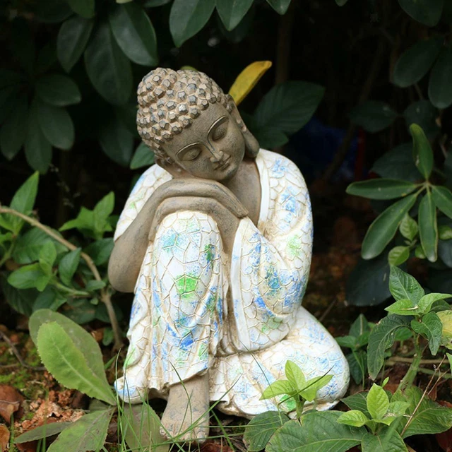 Antike Buddha Statue Ruhefigur Skulptur Gartendekoration Ornamente