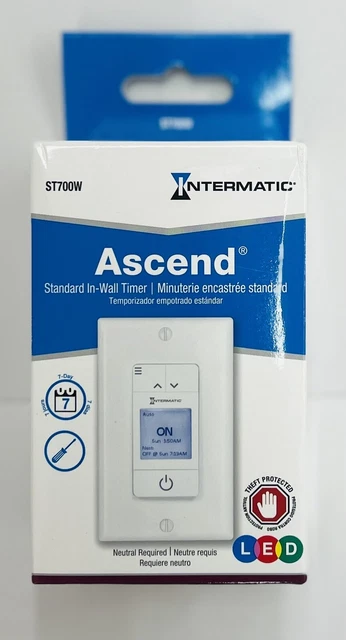 Intermatic ST700W Ascend Standard In-Wall Timer New