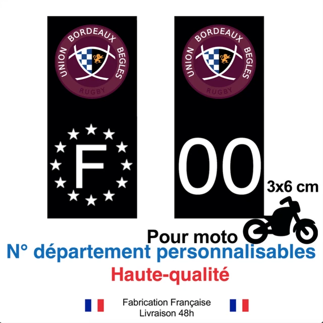 AUTOCOLLANT STICKER PLAQUE d'immatriculation Moto Département 46 Lot Noir EUR 3,99 - IT