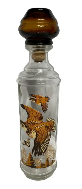 vintage whiskey EMPTY glass bottle cabin still sportsmans collection ducks birds