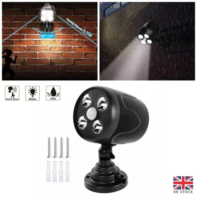 Battery Operated 360° Rotate Stair Light Cordless Motion Sensor LED Spotlight UK