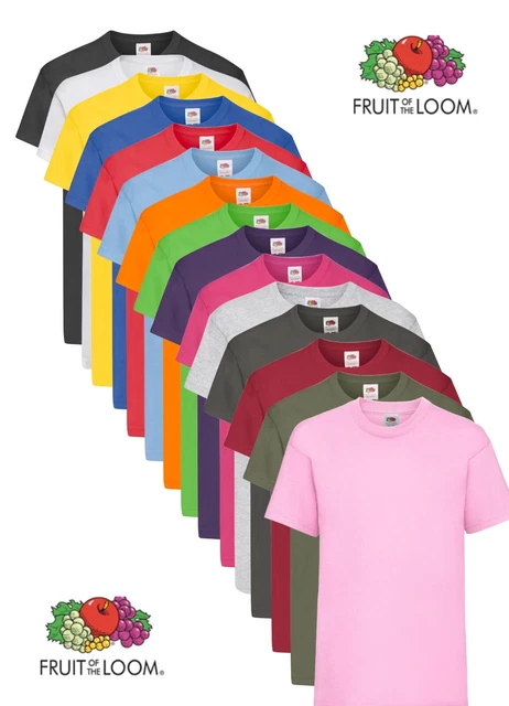 Fruit of the Loom Bambini Ragazze Ragazzi Tinta Unita Cotton Maglietta