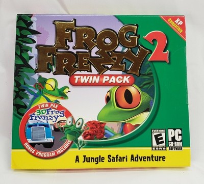 Video Game PC Frog Frenzy 2 Twin Pack with 3D Frog Frenzy, Slipcover. New