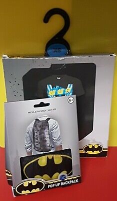 BACKPACK Batman Logo Printed Black Cotton Adult's Unisex Kids T-shirt XS & DC