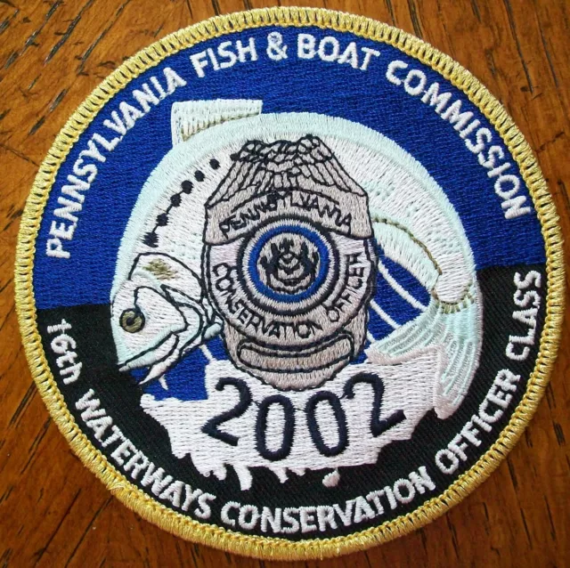 Pa Fish & Boat Commission 6" 2002 16Th Waterway Conservation Officer Class Patch