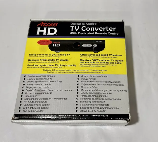 Access HD Digital to Analog TV Converter with Dedicated Remote Model DTA 1080D