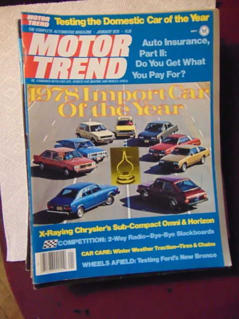 MOTOR TREND MAGAZINE January 1978 Test Ford Bronco 10 50 PicClick