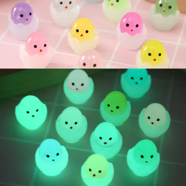 2pcs Mini Eggshell Luminous Chick Resin Diy Cream Gel Mobile Phone Shell