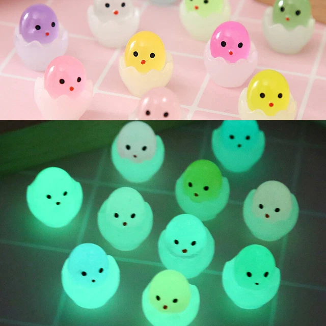 2pcs Mini Eggshell Luminous Chick Resin Diy Cream Gel Mobile Phone Shell
