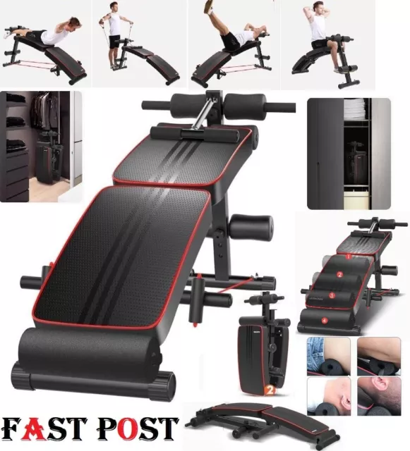 Foldable Adjustable Sit Up Abdominal Bench Press Weight Gym Ab Exercise Fitness