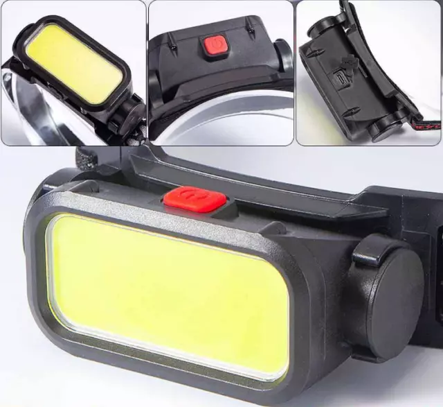 USB Rechargeable Waterproof Headlamp LED COB Headlight Super Bright Head Torch