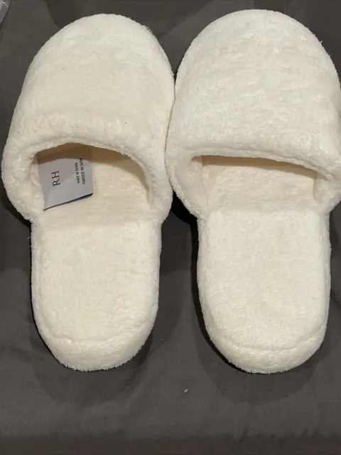 NWT 2008 Restoration Hardware Luxury Plush Slippers XL Mens 12/13 Mesh Bag