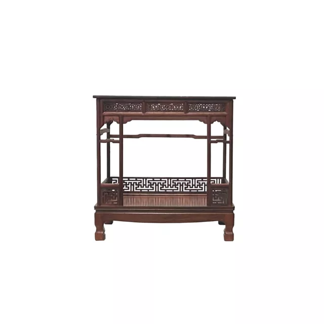 Chinese Rosewood Handmade Canopy Bed Miniature Display Art ws4276S