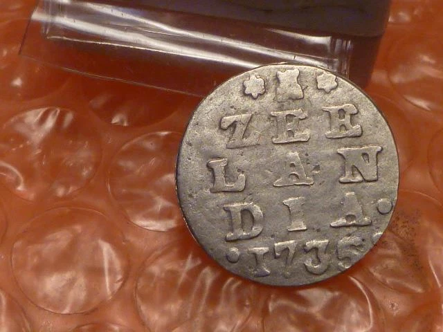 Original 1735 Colonial Dutch NY ZEELANDIA 1st. USA Silver Dime Castle MM #2D