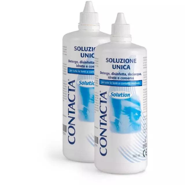 Soluzione Unica per Lenti a Contatto, 3 in 1, Contacta,  360ml x  2 FLACONI