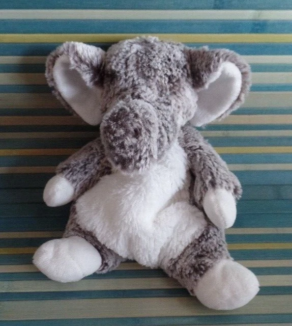 B6G / doudou peluche éléphant blanc gris billes CREATIONS DANI