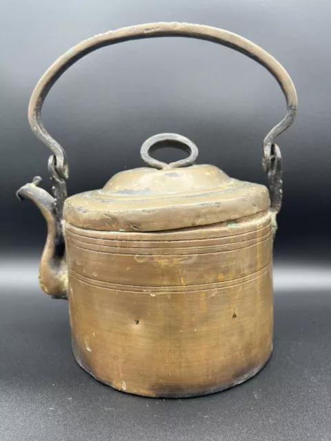 Antique Copper Kettle 19th Century Hand Wrought Hand Hammered