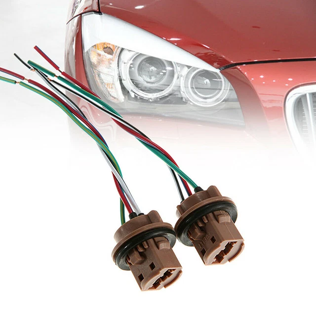 2x 7443 T20 Portala lampadina segnale di svolta freno donna adattatore presa imbracature di cablaggio*/t
