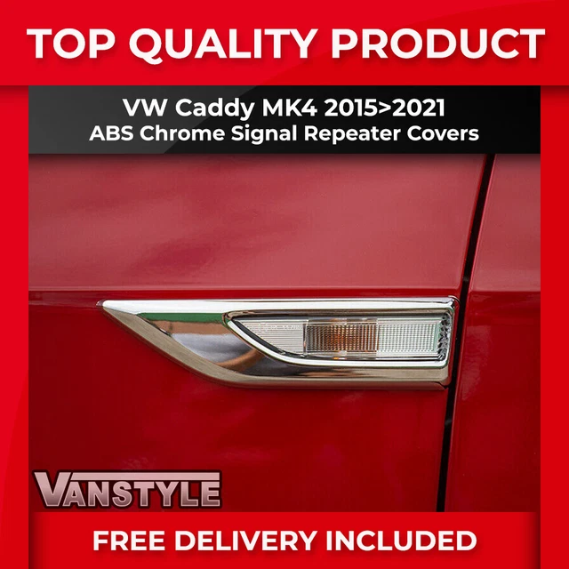 Fits Vw Caddy Mk4 Maxi 15>21 Abs Chrome Side Signal Repeater Covers Trims