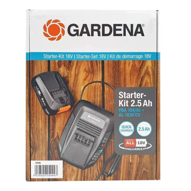 Gardena P4A PBA 18V/45 + AL 1830 CV  Starter-Kit - Akku und Schnellladegerät