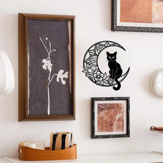 Décoration murale Weluke L35xH70cm Chat Métal Noir | Leroy Merlin