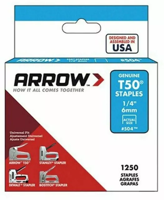 ARROW T50 STAPLES 6mm 8mm 10mm 12mm 14mm Genuine Arrow Stanley Dewalt Universal