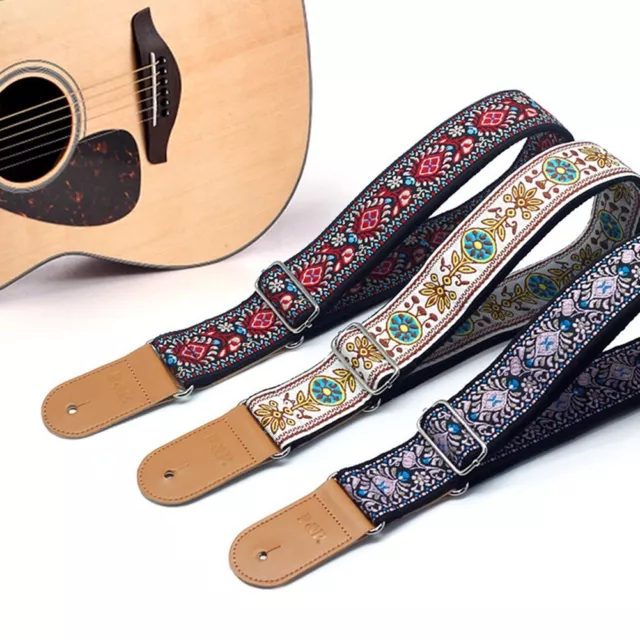 Stylish Woven Guitar Strap with Adjustable Length for Electric Bass Guitars