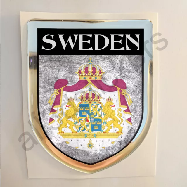 Svezia Adesivi Scudetto 3D Emblema Stemma Sporco Resinato Adesivo Resinati