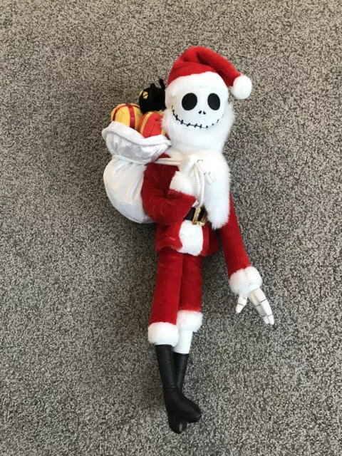 Disney Nightmare Before Christmas 18" Plush Santa Jack w/ Toy Bag Scary Teddy