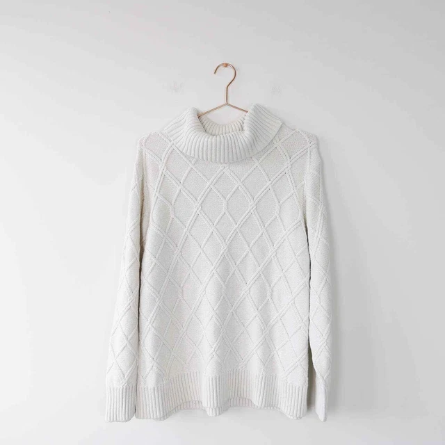 Oversized Off White Turtleneck Sweater Plus Size 1X North Style